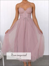 Sweetheart Neck Tulle Midi Dress Sun-Imperial United States