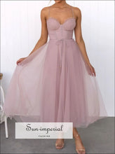 Sweetheart Neck Tulle Midi Dress Sun-Imperial United States