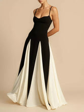 Women's Two-Tone Flowing Maxi Dress - Sun Imperial (photo 1)