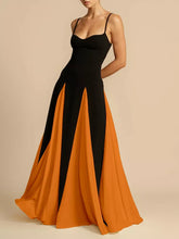 Women's Two-Tone Flowing Maxi Dress - Sun Imperial (photo 4)