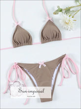Women’s Visible Seam Bikini Set with Bowknot Detail bikini, Poolside Look, Two-Piece Swimsuit, Vacation Outfit, Swimwear Sun-Imperial