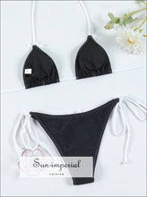 Women’s Visible Seam Bikini Set with Bowknot Detail bikini, Poolside Look, Two-Piece Swimsuit, Vacation Outfit, Swimwear Sun-Imperial