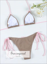 Women’s Visible Seam Bikini Set with Bowknot Detail bikini, Poolside Look, Two-Piece Swimsuit, Vacation Outfit, Swimwear Sun-Imperial