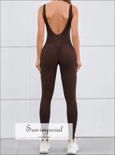 Women's Backless One-Piece Yoga Jumpsuit - Sun Imperial product photo 25