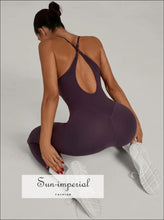 Women's Cross-Back Adjustable-Strap Yoga Jumpsuit - Sun Imperial product photo 2