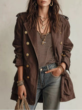 Women's double-breasted belted trench coat