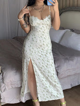 Floral Lace Trim Slit Midi Dress - Sun Imperial (photo 10)