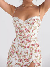 Floral Lace Trim Slit Midi Dress - Sun Imperial (photo 4)