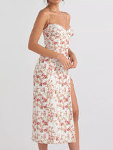 Floral Lace Trim Slit Midi Dress - Sun Imperial (photo 6)