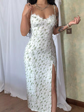 Floral Lace Trim Slit Midi Dress - Sun Imperial (photo 8)
