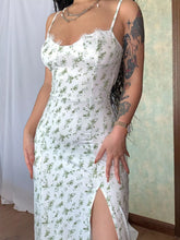 Floral Lace Trim Slit Midi Dress - Sun Imperial (photo 9)