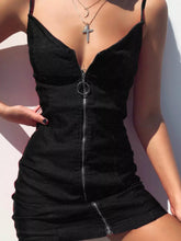Women's full size zip front bodycon mini dress plus size