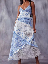 Women's Lace Detail Ruffled Floral V-Neck Maxi Dress - Sun Imperial (photo 5)