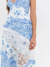 Women's Lace Detail Ruffled Floral V-Neck Maxi Dress - Sun Imperial (photo 7)