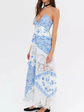 Women's Lace Detail Ruffled Floral V-Neck Maxi Dress - Sun Imperial (photo 9)