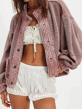 Women's oversized snap cardigan