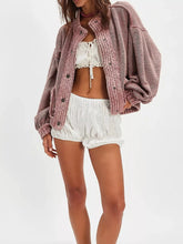 Women's oversized snap cardigan
