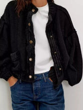 Women's oversized snap cardigan