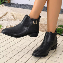 Women's point toe block heel boots