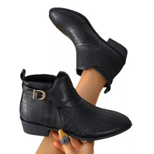 Women's point toe block heel boots