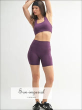 Sun Imperial Women’s Purple Biker Shorts Ship from USA, Sun-Imperial United States