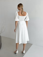 Twisted Front Puff Sleeve Midi Dress - Sun Imperial (photo 2)