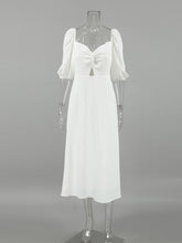 Twisted Front Puff Sleeve Midi Dress - Sun Imperial (photo 7)