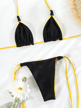 Yellow and Black Two-Side Triangle Bikini Set - Sun Imperial (photo 1)