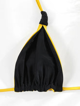 Yellow and Black Two-Side Triangle Bikini Set - Sun Imperial (photo 4)