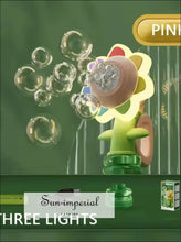 Sunflower Bubble Machine Toy – 3 Speed Automatic Blower with Night Lig automatic bubble maker, bath machine, machine toy, kids outdoor toy