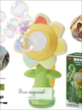 Sunflower Bubble Machine Toy – 3 Speed Automatic Blower with Night Lig automatic bubble maker, bath machine, machine toy, kids outdoor toy