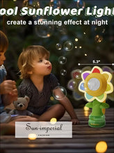 Sunflower Bubble Machine Toy – 3 Speed Automatic Blower with Night Lig automatic bubble maker, bath machine, machine toy, kids outdoor toy