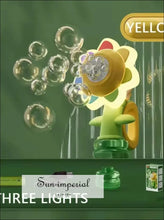 Sunflower Bubble Machine Toy – 3 Speed Automatic Blower with Night Lig automatic bubble maker, bath machine, machine toy, kids outdoor toy