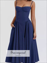 Sweetheart Neck Ruched Midi Dress Sun-Imperial United States