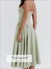 Sweetheart Neck Ruched Midi Dress Sun-Imperial United States