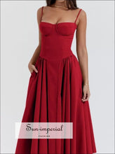 Sweetheart Neck Ruched Midi Dress Sun-Imperial United States