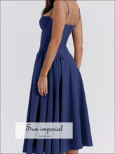 Sweetheart Neck Ruched Midi Dress Sun-Imperial United States