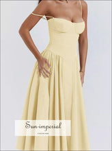 Sweetheart Neck Ruched Midi Dress Sun-Imperial United States