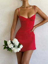 Women's Sweetheart Neck Spaghetti Strap Mini Dress - Sun Imperial (photo 1)