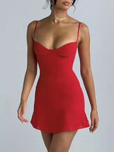 Women's Sweetheart Neck Spaghetti Strap Mini Dress - Sun Imperial (photo 2)