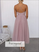 Sweetheart Neck Tulle Midi Dress Sun-Imperial United States