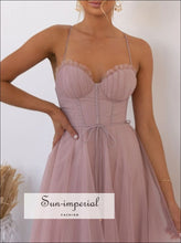 Sweetheart Neck Tulle Midi Dress Sun-Imperial United States