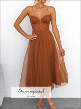 Sweetheart Neck Tulle Midi Dress Sun-Imperial United States