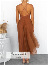 Sweetheart Neck Tulle Midi Dress Sun-Imperial United States