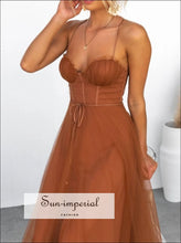 Sweetheart Neck Tulle Midi Dress Sun-Imperial United States