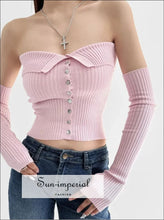 Tube Buttoned Cardigan with Removable Sleeves - Sun Imperial (photo 1)