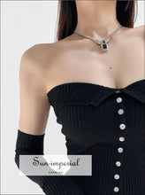 Tube Buttoned Cardigan with Removable Sleeves - Sun Imperial (photo 2)