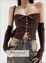 Tube Buttoned Cardigan with Removable Sleeves - Sun Imperial (photo 4)