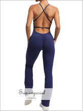 V-back Yoga Bodysuit – Women’s One-piece Fitness & Training Suit activewear one piece, fitness jumpsuit women, gym bodysuit nylon spandex