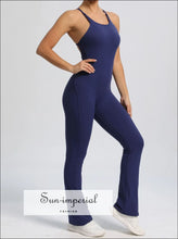 V-back Yoga Bodysuit – Women’s One-piece Fitness & Training Suit activewear one piece, fitness jumpsuit women, gym bodysuit nylon spandex
